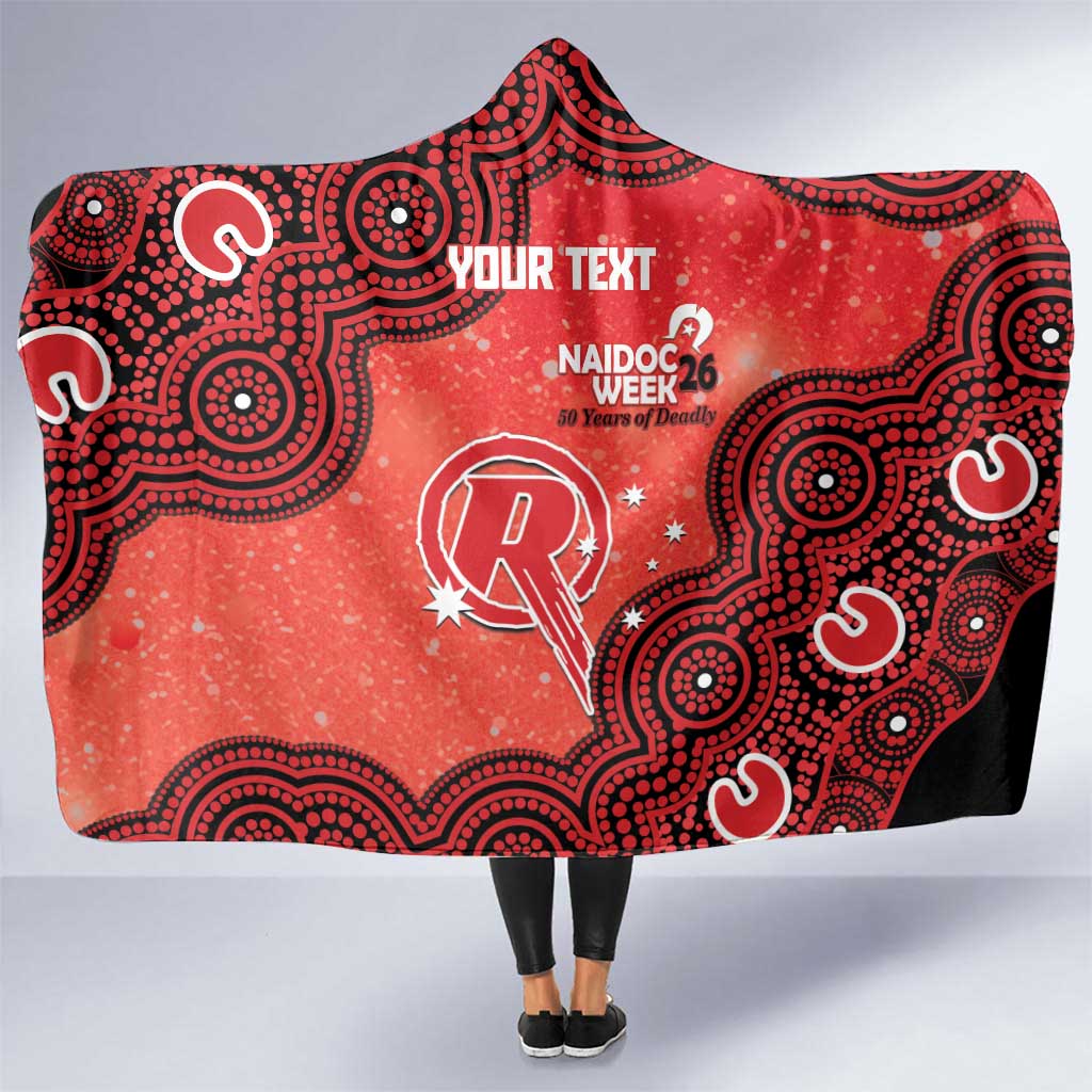 Melbourne Renegades NAIDOC Week 2026 Custom Hooded Blanket 50 Years Deadly Indigenous Art Glitter Effect