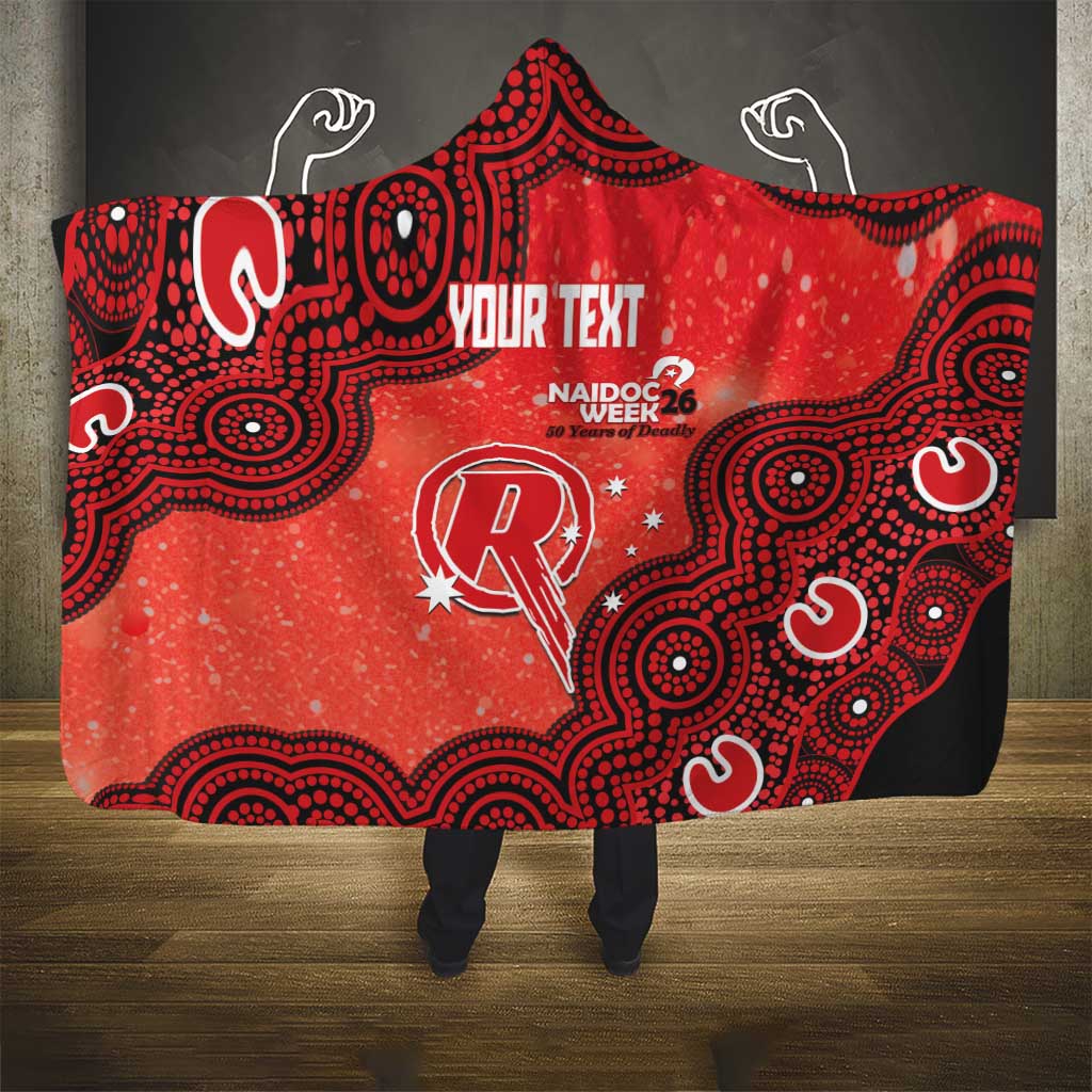 Melbourne Renegades NAIDOC Week 2026 Custom Hooded Blanket 50 Years Deadly Indigenous Art Glitter Effect