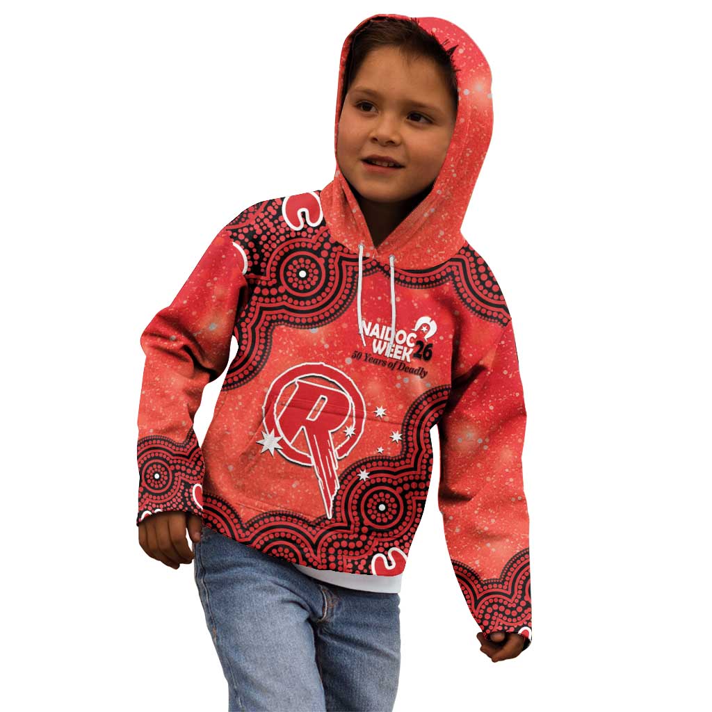 Melbourne Renegades NAIDOC Week 2026 Custom Kid Hoodie 50 Years Deadly Indigenous Art Glitter Effect