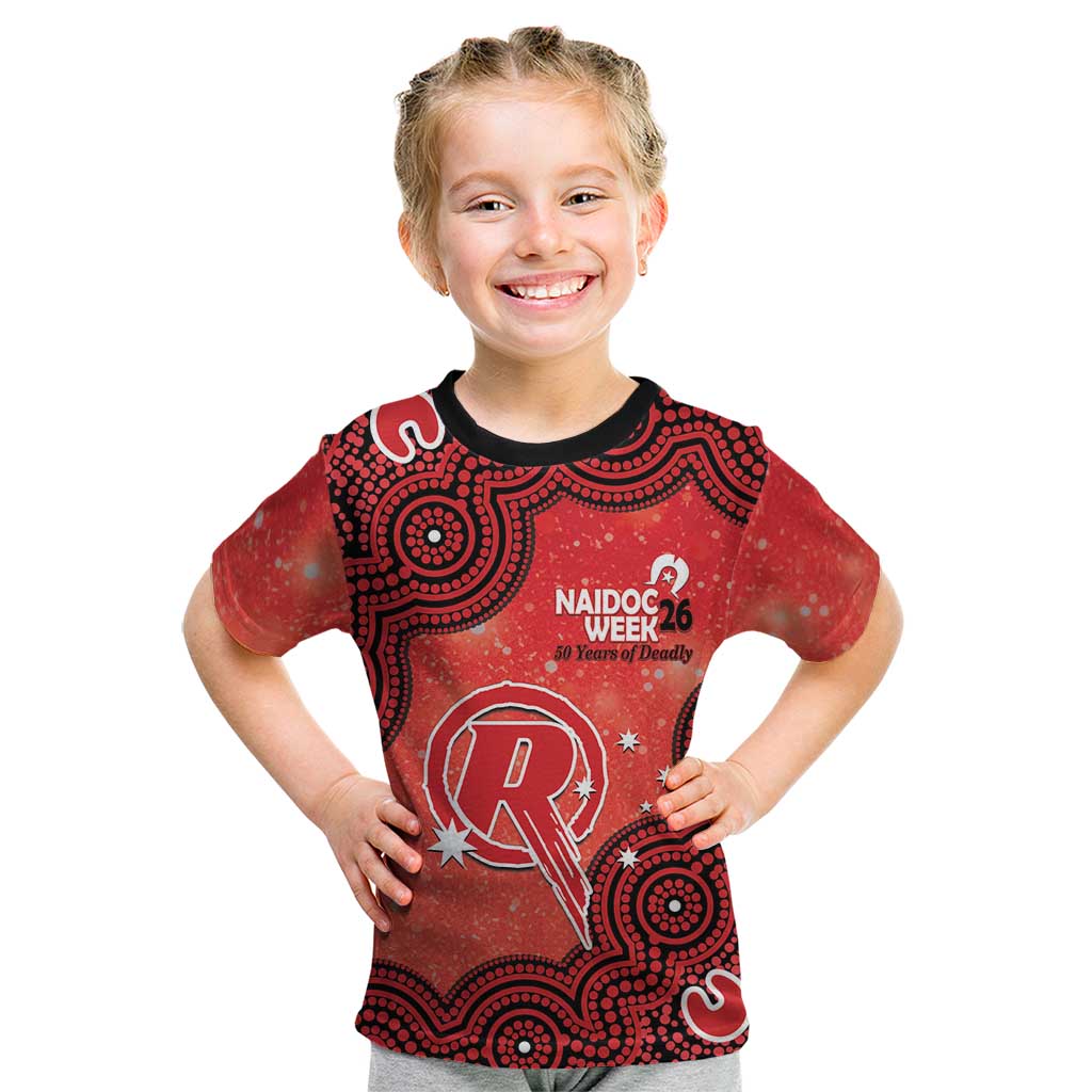 Melbourne Renegades NAIDOC Week 2026 Custom Kid T Shirt 50 Years Deadly Indigenous Art Glitter Effect