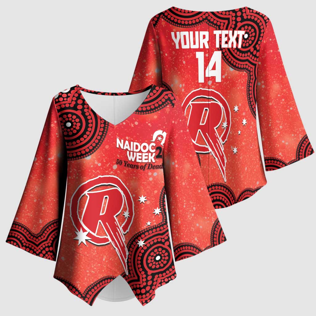 Melbourne Renegades NAIDOC Week 2026 Custom Kimono Sleeve Blouse 50 Years Deadly Indigenous Art Glitter Effect