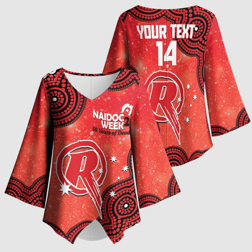 Melbourne Renegades NAIDOC Week 2026 Custom Kimono Sleeve Blouse 50 Years Deadly Indigenous Art Glitter Effect