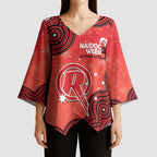 Melbourne Renegades NAIDOC Week 2026 Custom Kimono Sleeve Blouse 50 Years Deadly Indigenous Art Glitter Effect