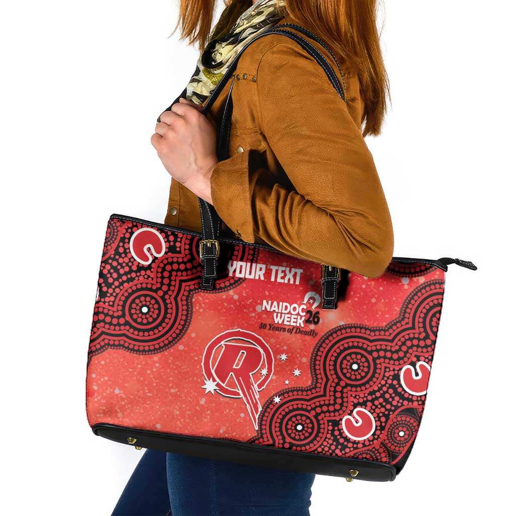Melbourne Renegades NAIDOC Week 2026 Custom Leather Tote Bag 50 Years Deadly Indigenous Art Glitter Effect