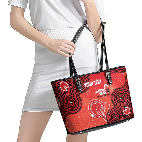 Melbourne Renegades NAIDOC Week 2026 Custom Leather Tote Bag 50 Years Deadly Indigenous Art Glitter Effect