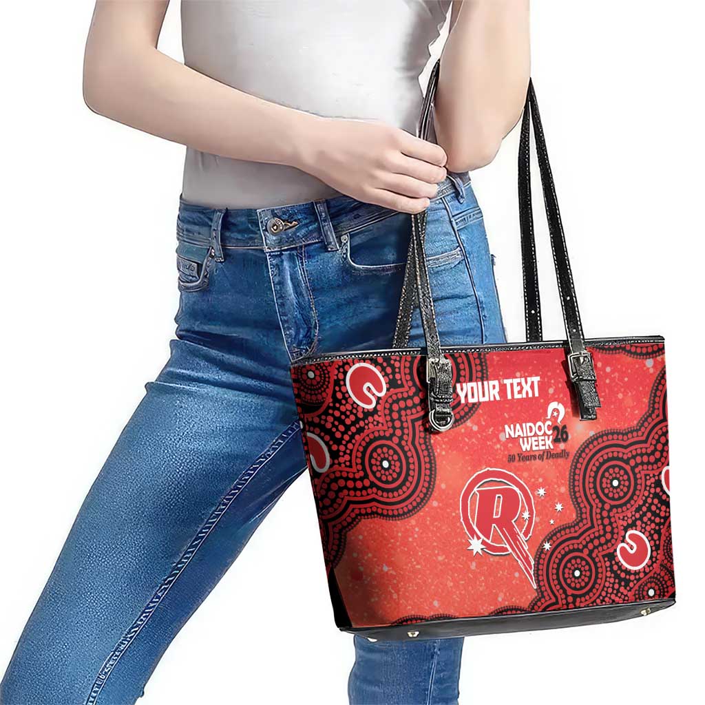 Melbourne Renegades NAIDOC Week 2026 Custom Leather Tote Bag 50 Years Deadly Indigenous Art Glitter Effect
