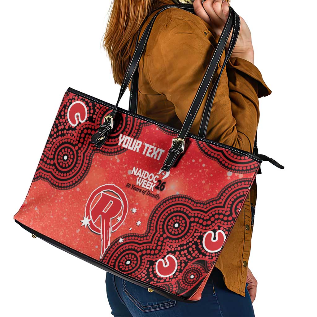 Melbourne Renegades NAIDOC Week 2026 Custom Leather Tote Bag 50 Years Deadly Indigenous Art Glitter Effect