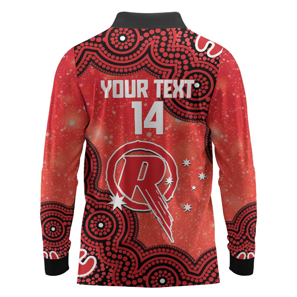 Melbourne Renegades NAIDOC Week 2026 Custom Long Sleeve Polo Shirt 50 Years Deadly Indigenous Art Glitter Effect