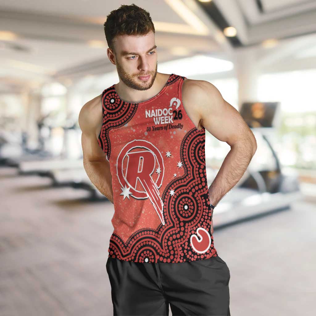 Melbourne Renegades NAIDOC Week 2026 Custom Men Tank Top 50 Years Deadly Indigenous Art Glitter Effect