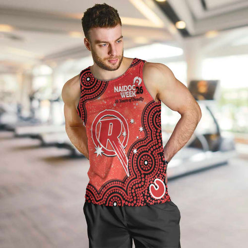 Melbourne Renegades NAIDOC Week 2026 Custom Men Tank Top 50 Years Deadly Indigenous Art Glitter Effect