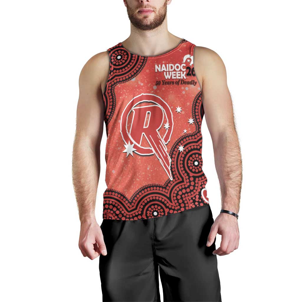 Melbourne Renegades NAIDOC Week 2026 Custom Men Tank Top 50 Years Deadly Indigenous Art Glitter Effect