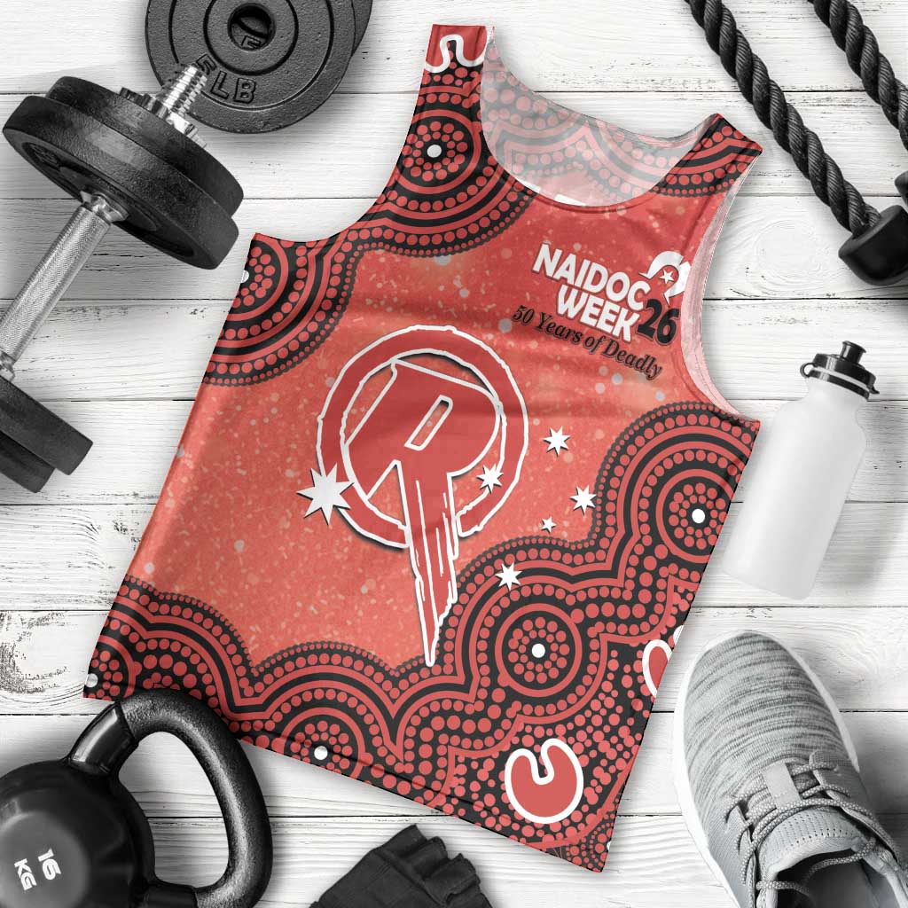 Melbourne Renegades NAIDOC Week 2026 Custom Men Tank Top 50 Years Deadly Indigenous Art Glitter Effect