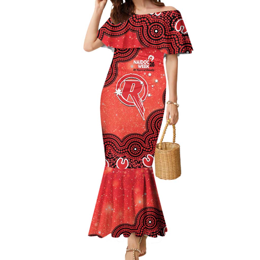 Melbourne Renegades NAIDOC Week 2026 Custom Mermaid Dress 50 Years Deadly Indigenous Art Glitter Effect