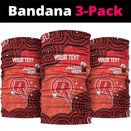 Melbourne Renegades NAIDOC Week 2026 Custom Neck Gaiter 50 Years Deadly Indigenous Art Glitter Effect