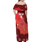 Melbourne Renegades NAIDOC Week 2026 Custom Off Shoulder Maxi Dress 50 Years Deadly Indigenous Art Glitter Effect