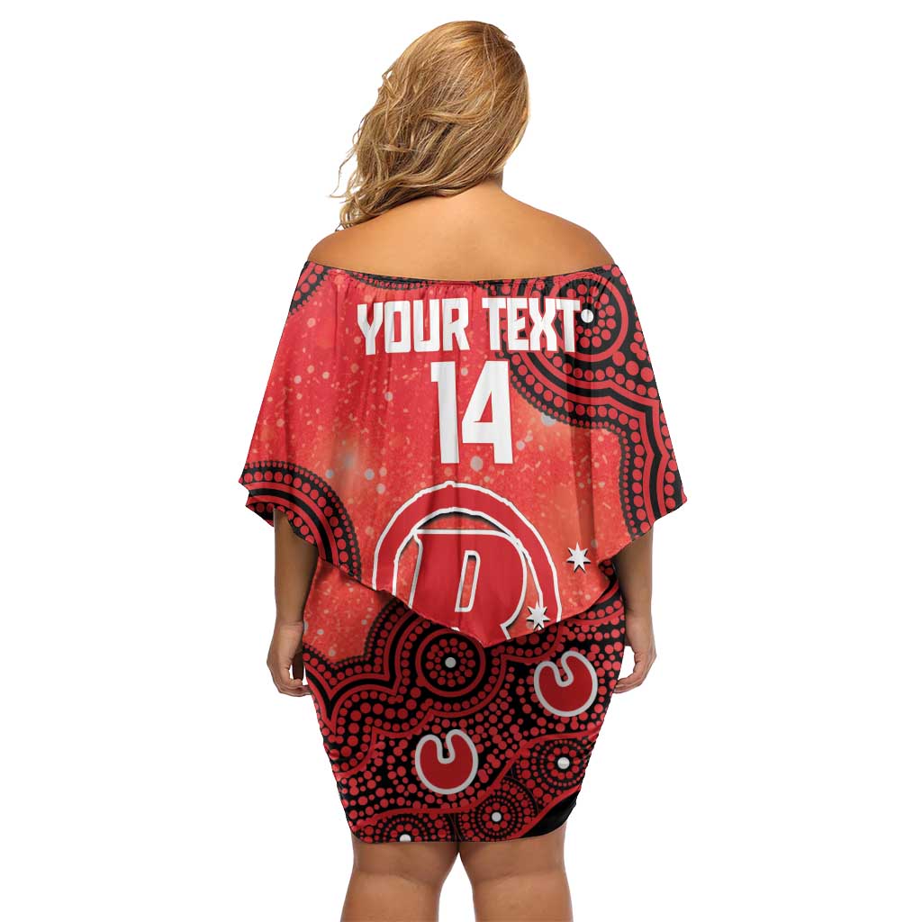 Melbourne Renegades NAIDOC Week 2026 Custom Off Shoulder Short Dress 50 Years Deadly Indigenous Art Glitter Effect