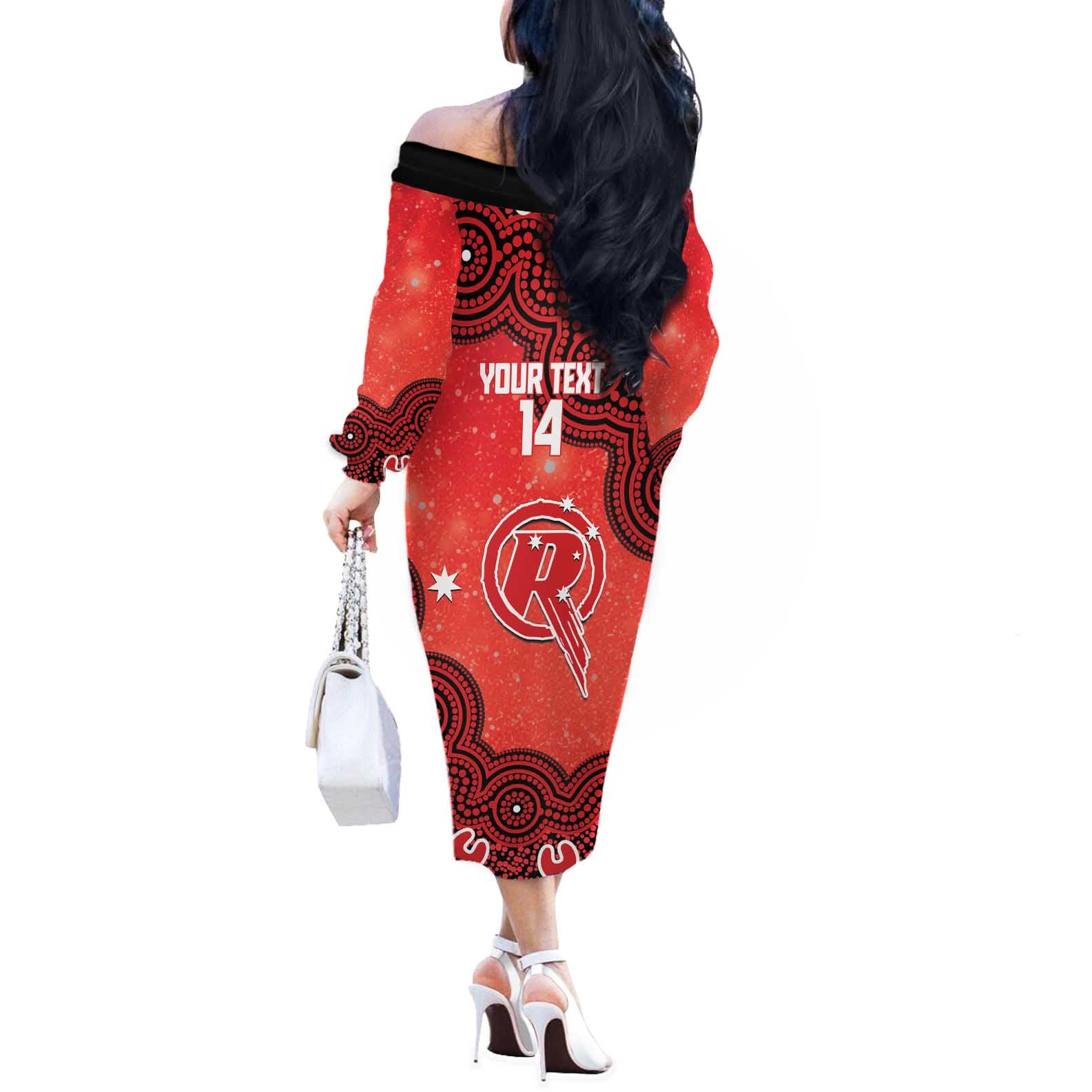 Melbourne Renegades NAIDOC Week 2026 Custom Off The Shoulder Long Sleeve Dress 50 Years Deadly Indigenous Art Glitter Effect