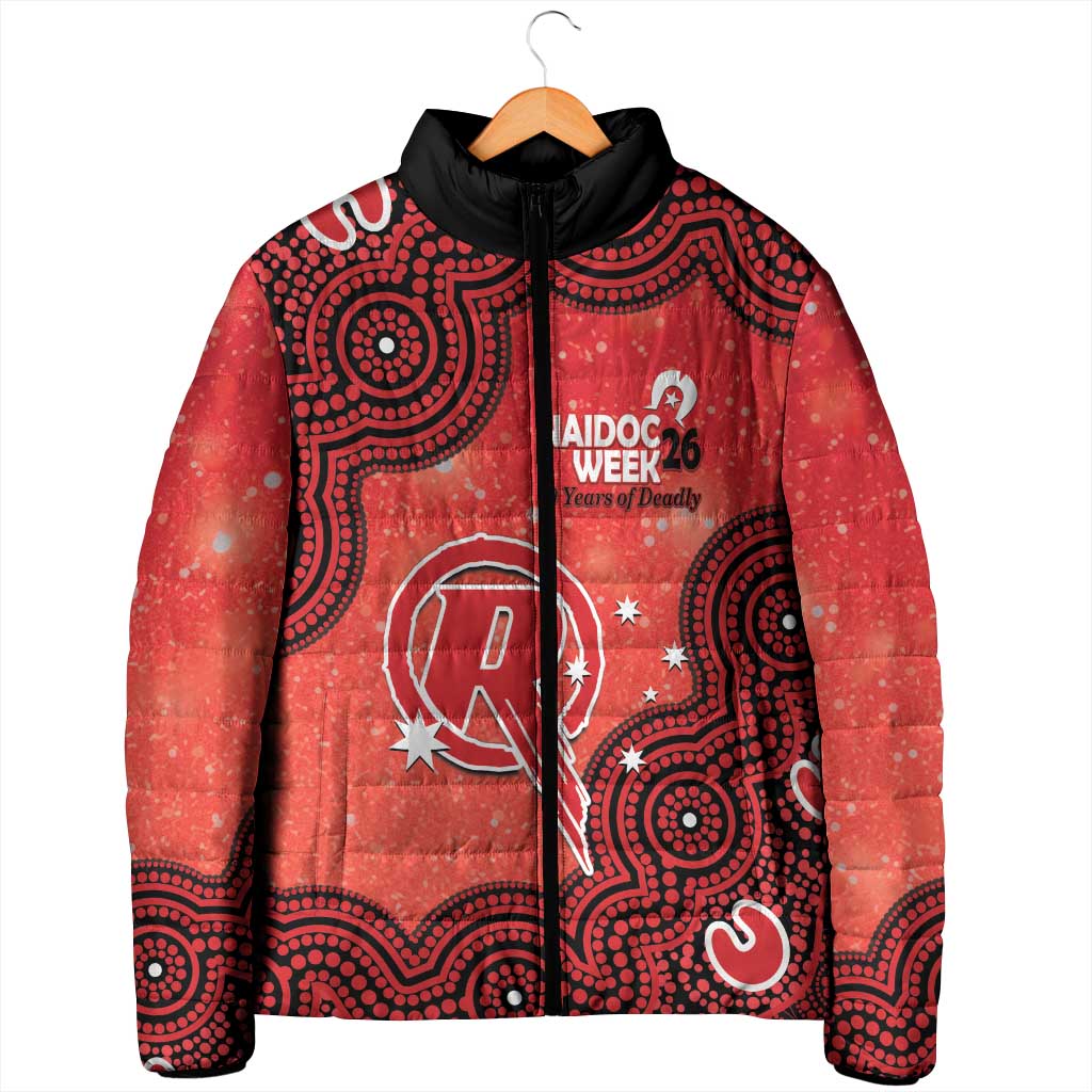 Melbourne Renegades NAIDOC Week 2026 Custom Padded Jacket 50 Years Deadly Indigenous Art Glitter Effect