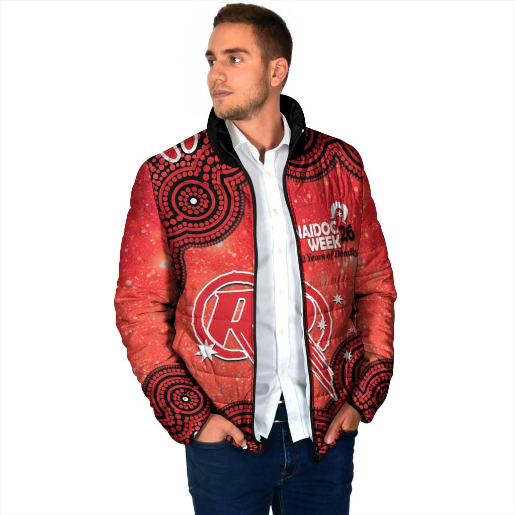 Melbourne Renegades NAIDOC Week 2026 Custom Padded Jacket 50 Years Deadly Indigenous Art Glitter Effect