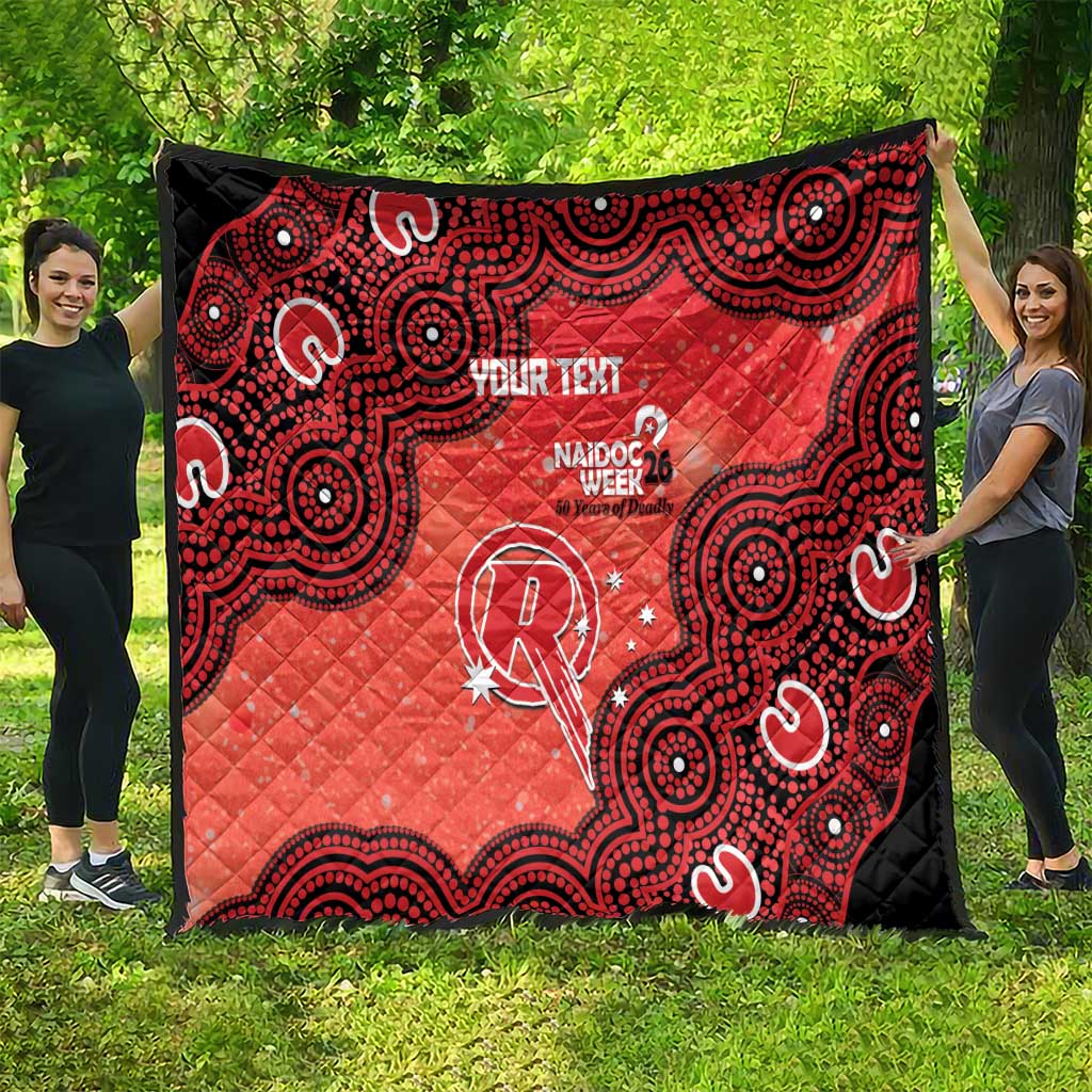 Melbourne Renegades NAIDOC Week 2026 Custom Quilt 50 Years Deadly Indigenous Art Glitter Effect
