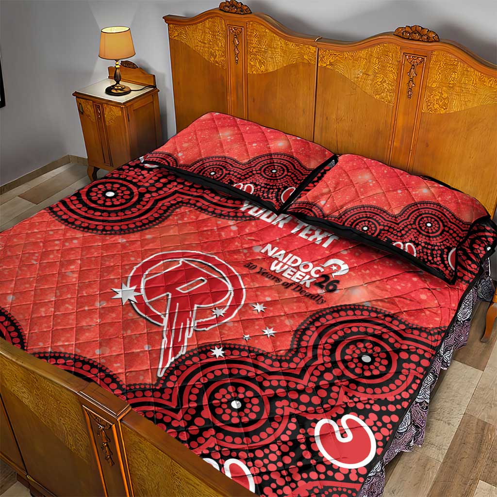 Melbourne Renegades NAIDOC Week 2026 Custom Quilt Bed Set 50 Years Deadly Indigenous Art Glitter Effect