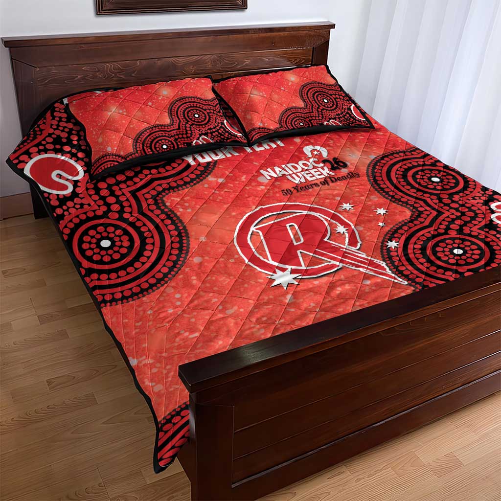 Melbourne Renegades NAIDOC Week 2026 Custom Quilt Bed Set 50 Years Deadly Indigenous Art Glitter Effect