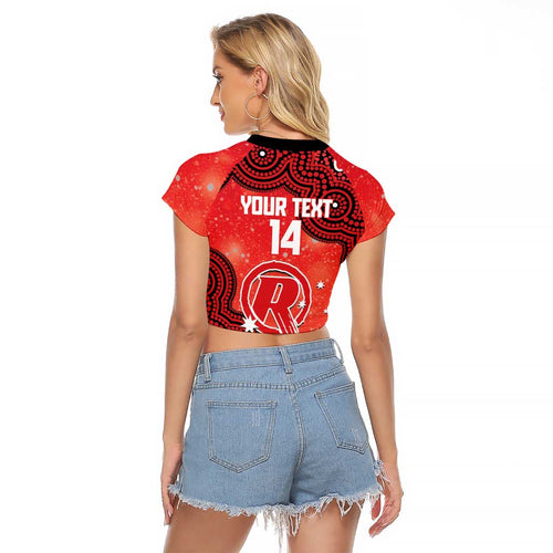 Melbourne Renegades NAIDOC Week 2026 Custom Raglan Cropped T Shirt 50 Years Deadly Indigenous Art Glitter Effect
