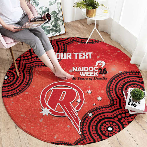 Melbourne Renegades NAIDOC Week 2026 Custom Round Carpet 50 Years Deadly Indigenous Art Glitter Effect