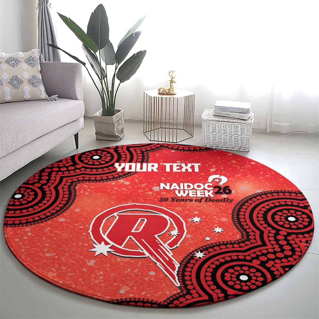 Melbourne Renegades NAIDOC Week 2026 Custom Round Carpet 50 Years Deadly Indigenous Art Glitter Effect