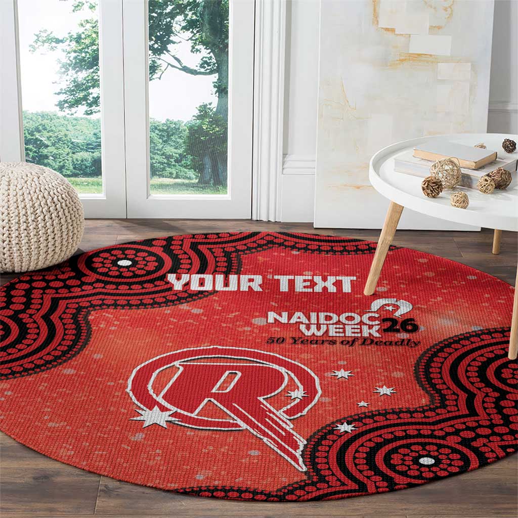Melbourne Renegades NAIDOC Week 2026 Custom Round Carpet 50 Years Deadly Indigenous Art Glitter Effect