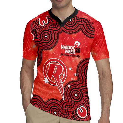 Melbourne Renegades NAIDOC Week 2026 Custom Rugby Jersey 50 Years Deadly Indigenous Art Glitter Effect