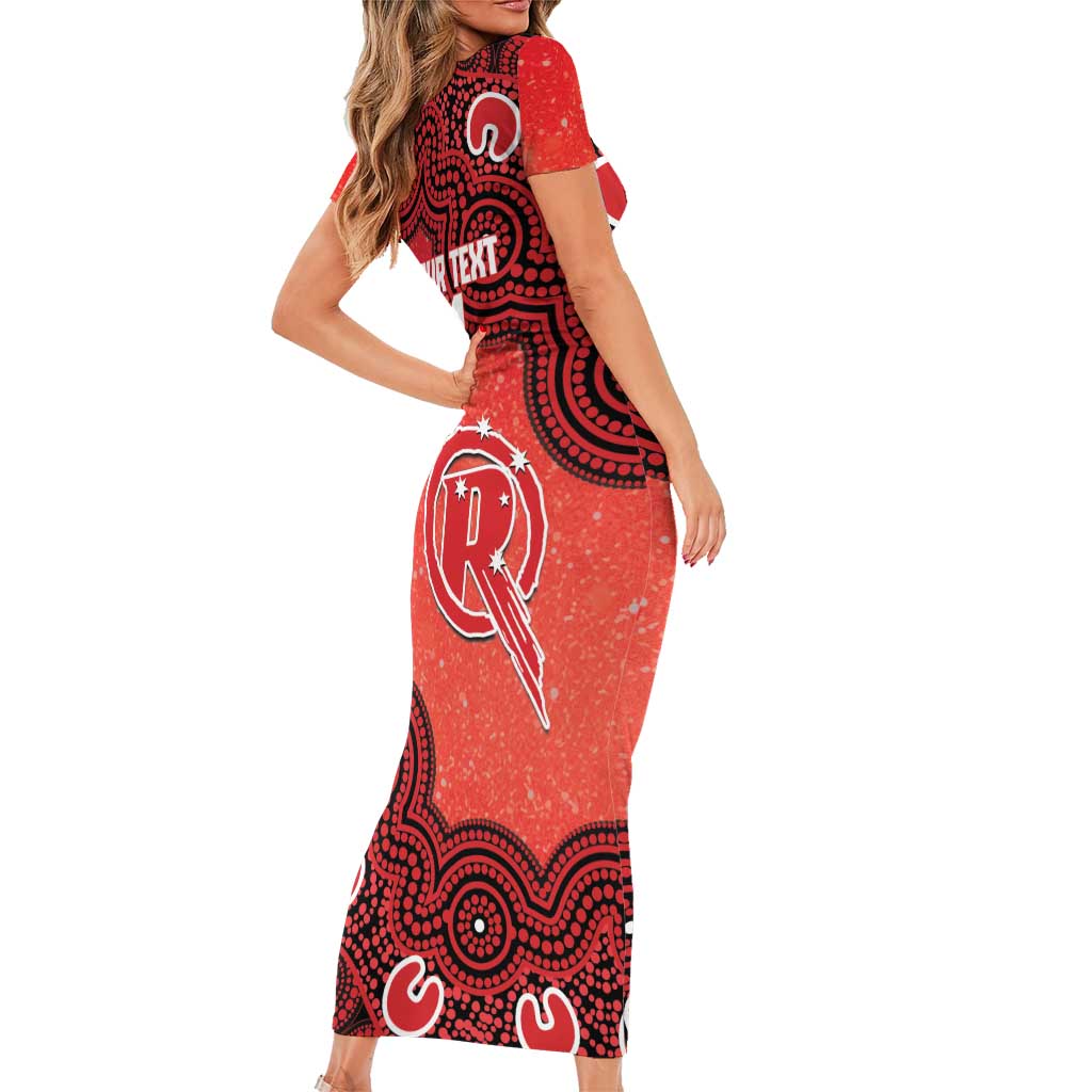 Melbourne Renegades NAIDOC Week 2026 Custom Short Sleeve Bodycon Dress 50 Years Deadly Indigenous Art Glitter Effect
