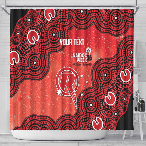 Melbourne Renegades NAIDOC Week 2026 Custom Shower Curtain 50 Years Deadly Indigenous Art Glitter Effect