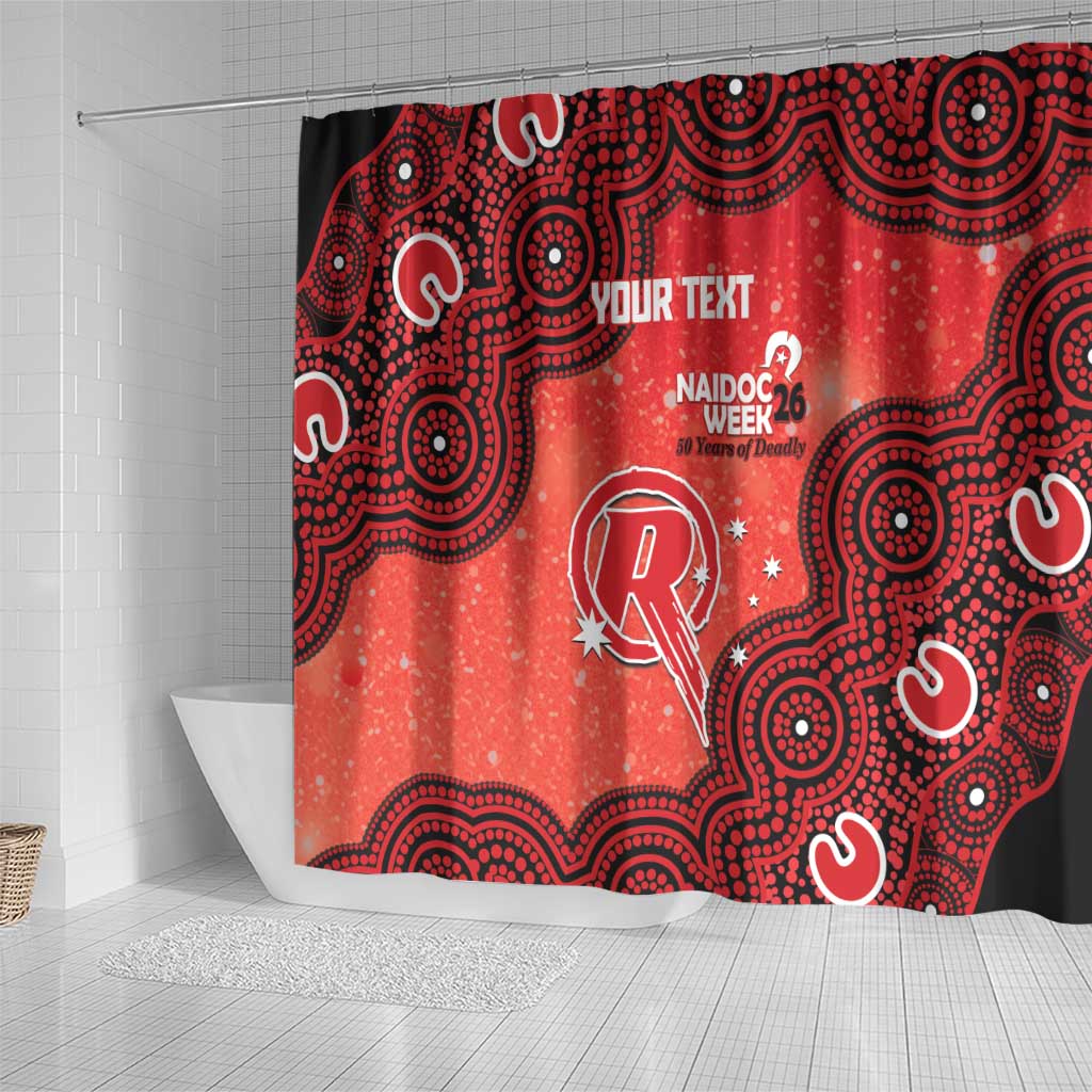 Melbourne Renegades NAIDOC Week 2026 Custom Shower Curtain 50 Years Deadly Indigenous Art Glitter Effect