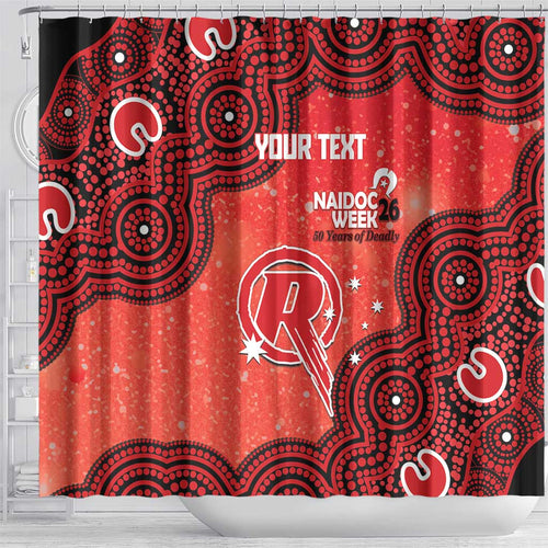 Melbourne Renegades NAIDOC Week 2026 Custom Shower Curtain 50 Years Deadly Indigenous Art Glitter Effect