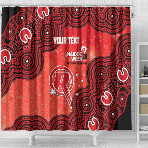 Melbourne Renegades NAIDOC Week 2026 Custom Shower Curtain 50 Years Deadly Indigenous Art Glitter Effect