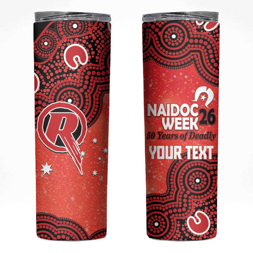 Melbourne Renegades NAIDOC Week 2026 Custom Skinny Tumbler 50 Years Deadly Indigenous Art Glitter Effect