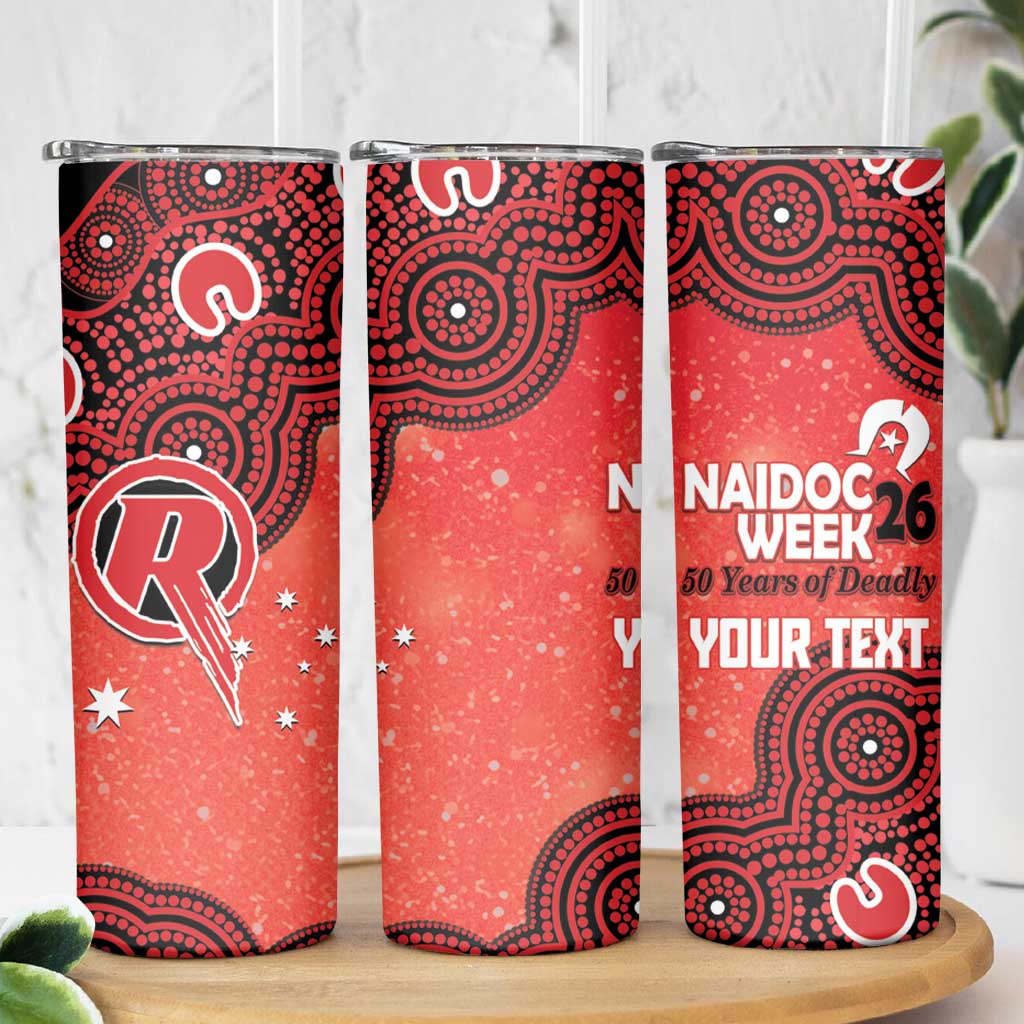Melbourne Renegades NAIDOC Week 2026 Custom Skinny Tumbler 50 Years Deadly Indigenous Art Glitter Effect