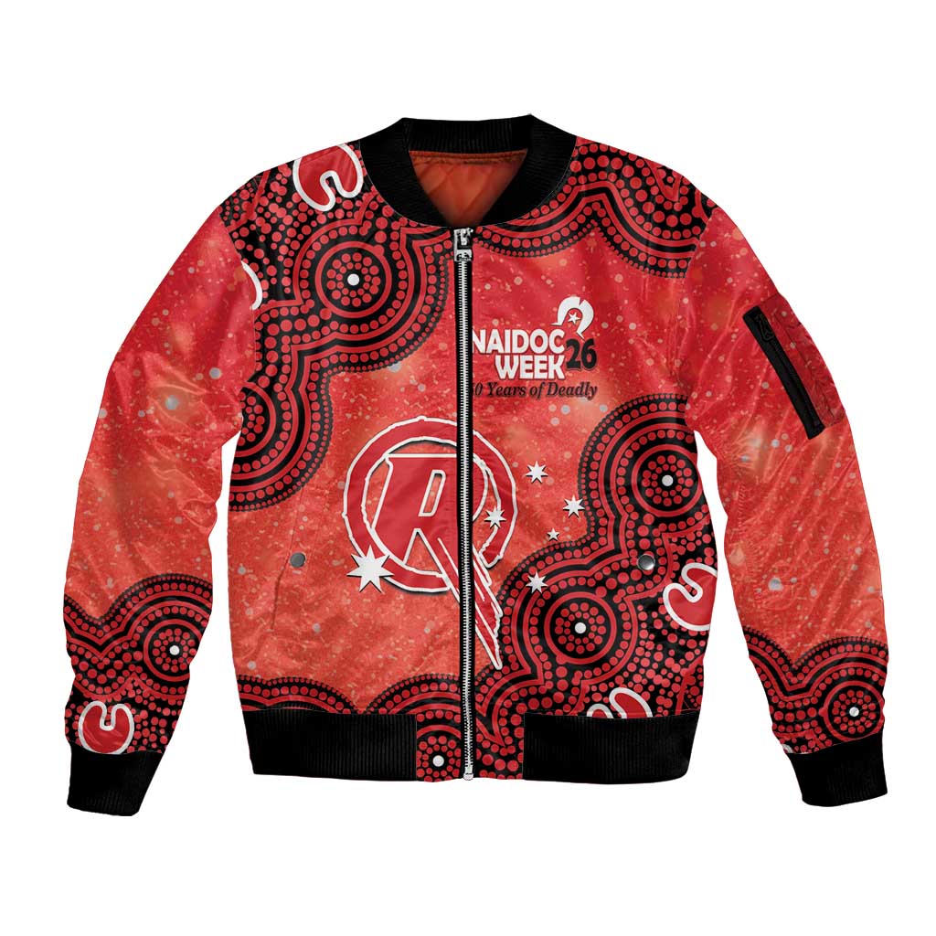Melbourne Renegades NAIDOC Week 2026 Custom Sleeve Zip Bomber Jacket 50 Years Deadly Indigenous Art Glitter Effect