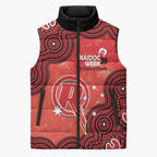 Melbourne Renegades NAIDOC Week 2026 Custom Sleeveless Puffer Jacket 50 Years Deadly Indigenous Art Glitter Effect