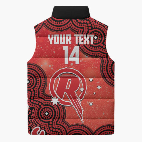Melbourne Renegades NAIDOC Week 2026 Custom Sleeveless Puffer Jacket 50 Years Deadly Indigenous Art Glitter Effect