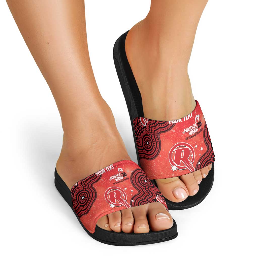 Melbourne Renegades NAIDOC Week 2026 Custom Slide Sandals 50 Years Deadly Indigenous Art Glitter Effect