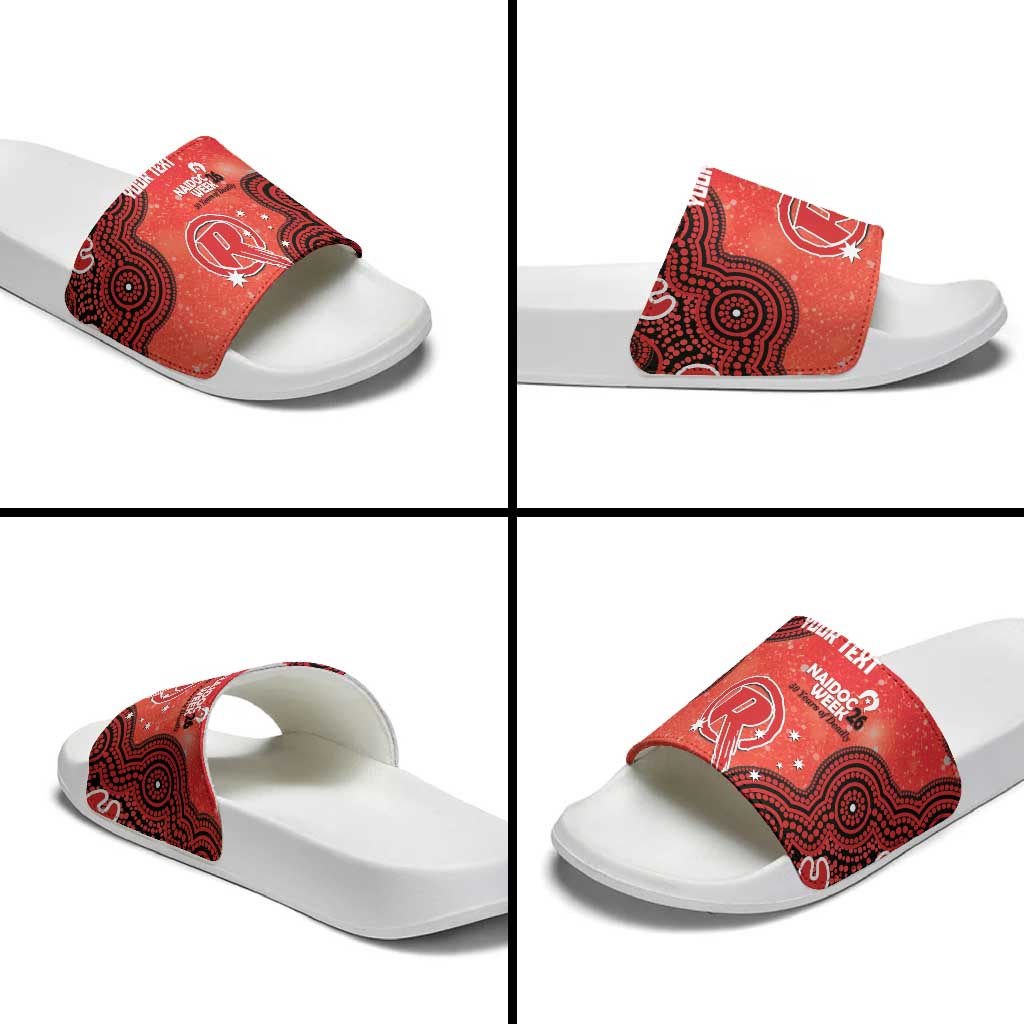Melbourne Renegades NAIDOC Week 2026 Custom Slide Sandals 50 Years Deadly Indigenous Art Glitter Effect