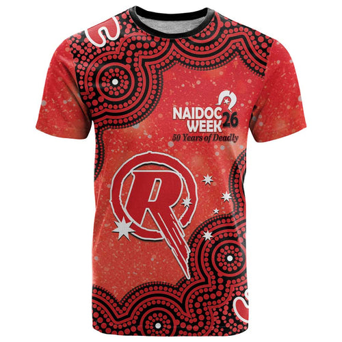 Melbourne Renegades NAIDOC Week 2026 Custom T Shirt 50 Years Deadly Indigenous Art Glitter Effect