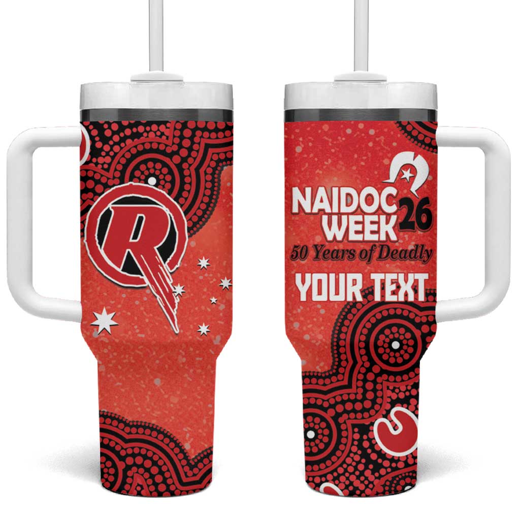 Melbourne Renegades NAIDOC Week 2026 Custom Tumbler With Handle 50 Years Deadly Indigenous Art Glitter Effect