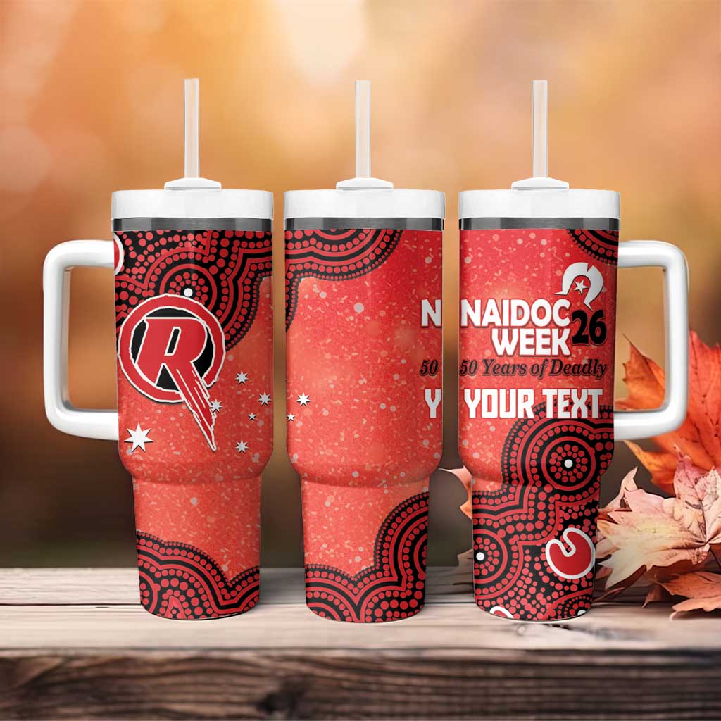 Melbourne Renegades NAIDOC Week 2026 Custom Tumbler With Handle 50 Years Deadly Indigenous Art Glitter Effect