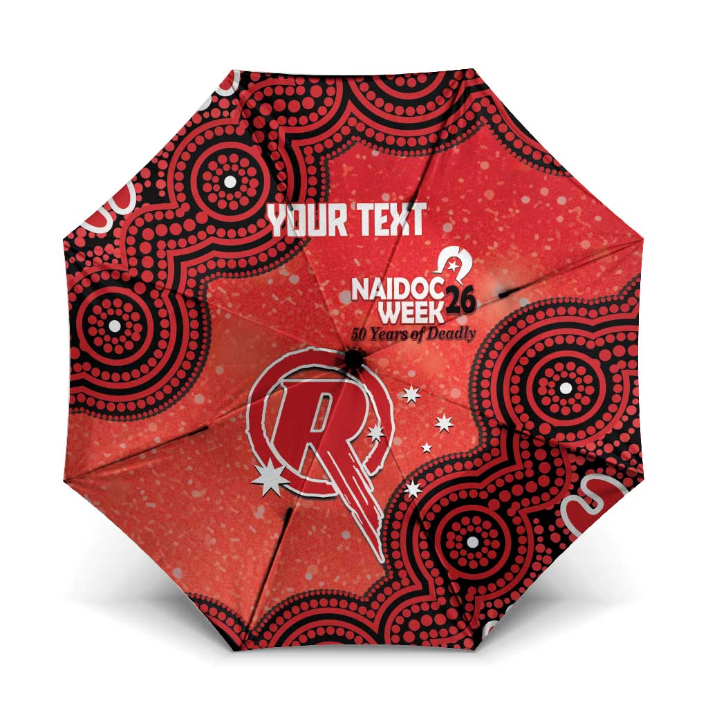 Melbourne Renegades NAIDOC Week 2026 Custom Umbrella 50 Years Deadly Indigenous Art Glitter Effect