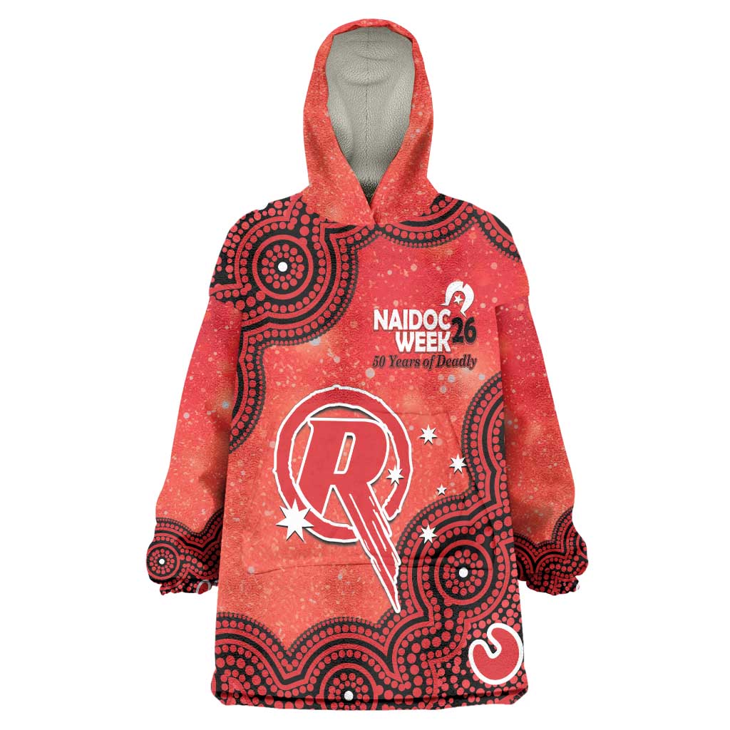 Melbourne Renegades NAIDOC Week 2026 Custom Wearable Blanket Hoodie 50 Years Deadly Indigenous Art Glitter Effect
