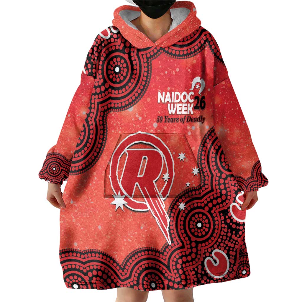 Melbourne Renegades NAIDOC Week 2026 Custom Wearable Blanket Hoodie 50 Years Deadly Indigenous Art Glitter Effect