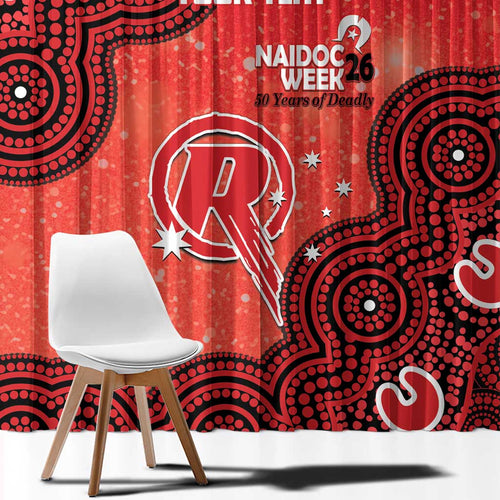 Melbourne Renegades NAIDOC Week 2026 Custom Window Curtain 50 Years Deadly Indigenous Art Glitter Effect